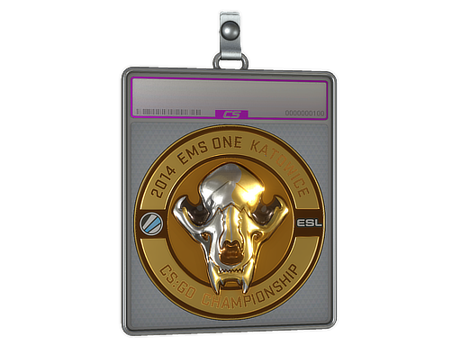 Sticker Slab | Gold ESL Skull (Foil) | Katowice 2014